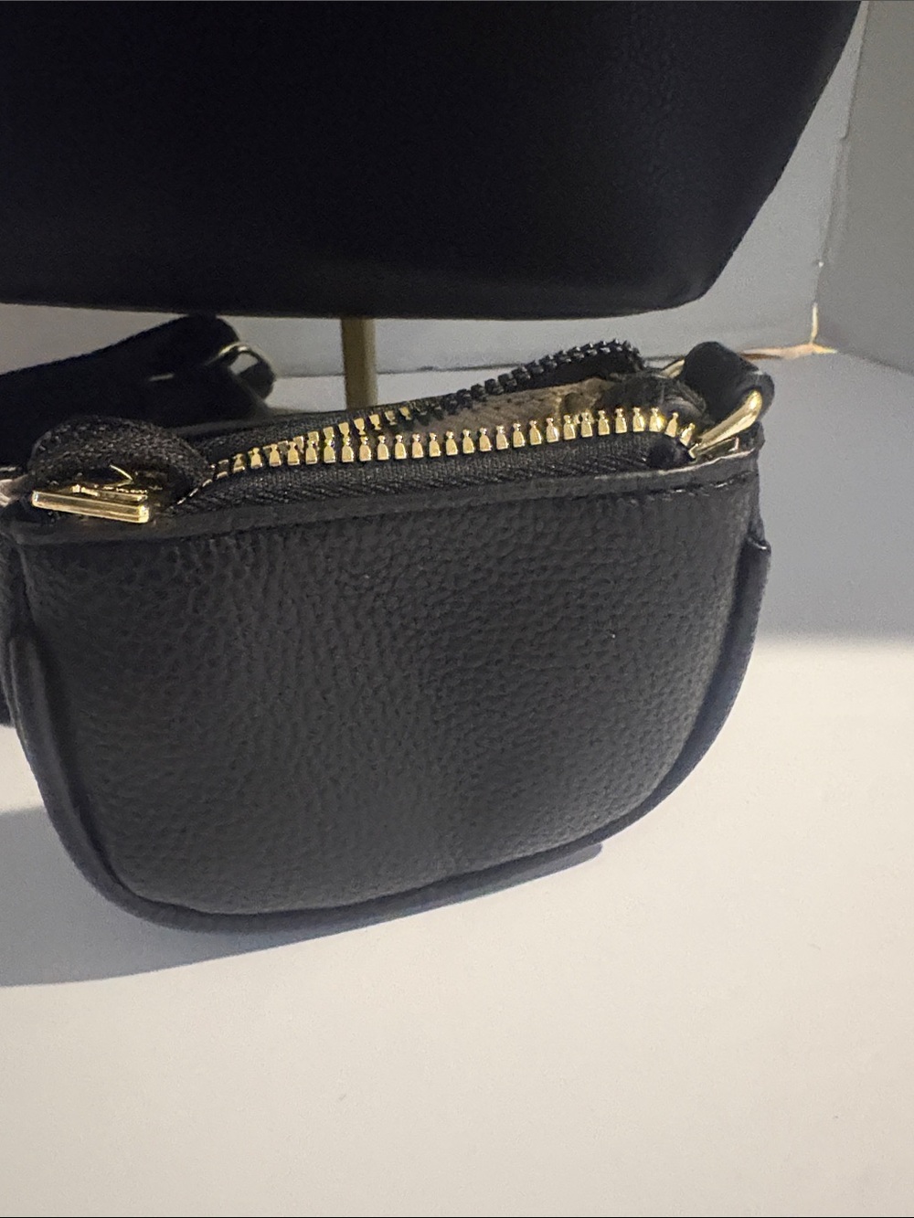 Coach Black Pebbled Leather Tote with Mini Pouch and Strap - Picture 3 of 11